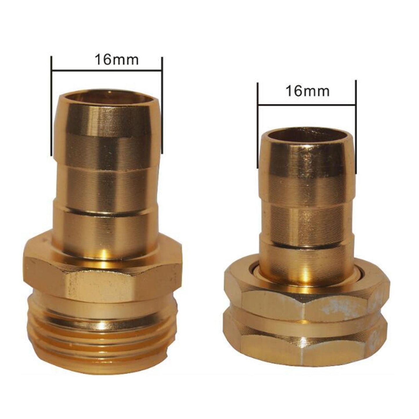 1 Pair 5/8 Inch Garden Brass Mender End Repair Kit Solid Brass Hose male and female Adapter Sprayers Nozzle with Stainless Steel Clamp Accessories